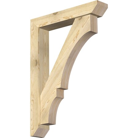 Ekena Millwork Balboa Slat Rough Sawn Bracket w/ Offset Brace, Douglas Fir, 6"W x 32"D x 44"H BKT0604X32X44BOA06RDF